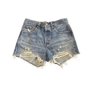 Levi's 501 Button Fly Denim Shorts Size 27